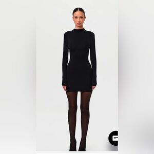 Naked Wardrobe Elegant Black Long Sleeve Dress
